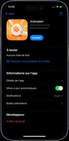Disponible sur l'apple store